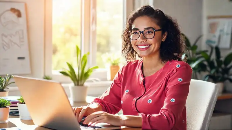 Una mujer joven impulsa el crecimiento financiero