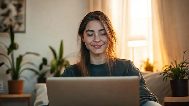 Millennial tranquilo planifica su vida moderna