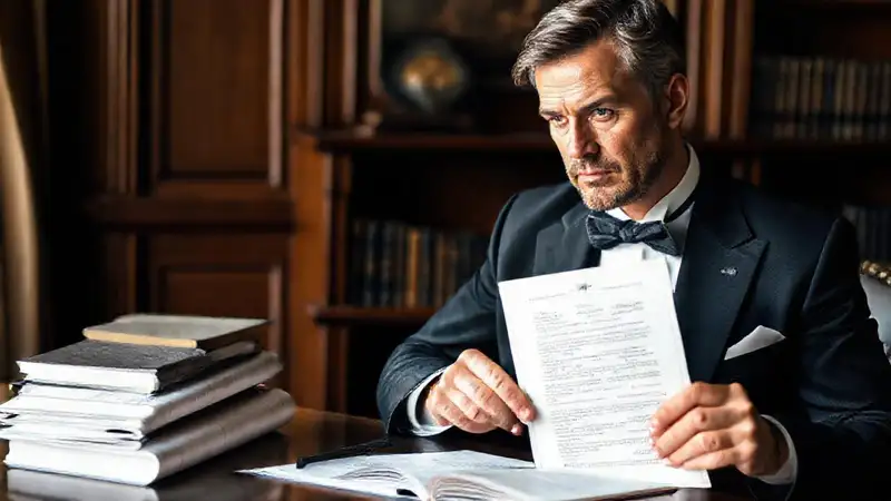 Abogado elegante hereda con discreción