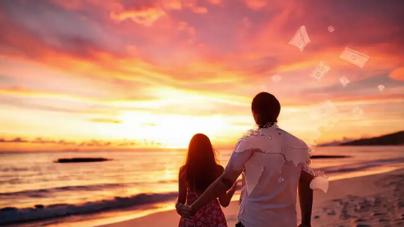 Un viaje romántico con dinero y playa