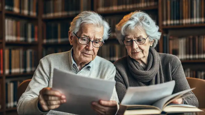 Unos ancianos reflexionan en un ambiente sereno