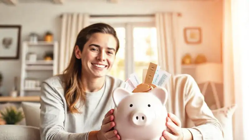 Una pareja feliz busca un futuro próspero