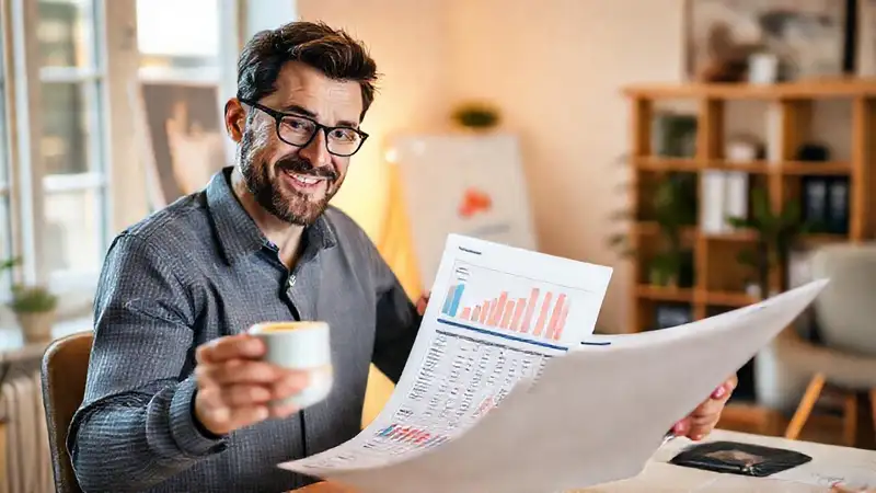 Una persona revisa un presupuesto optimista