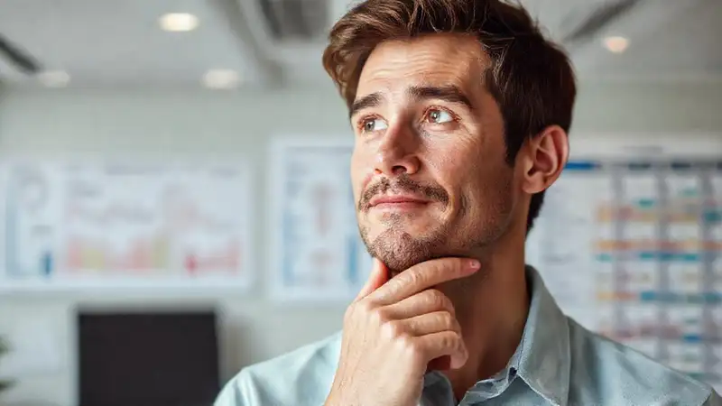 Un hombre sano evalúa opciones de seguro