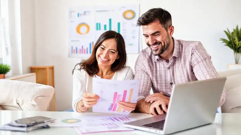 Una familia planifica su futuro financiero