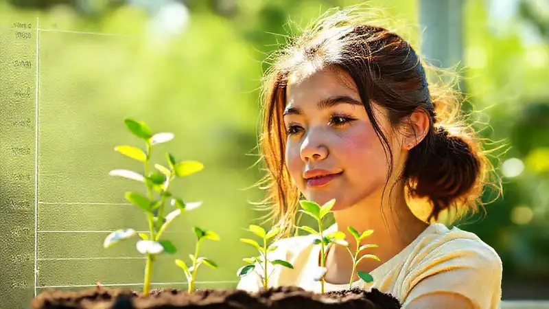 Una joven planta esperanza financiera