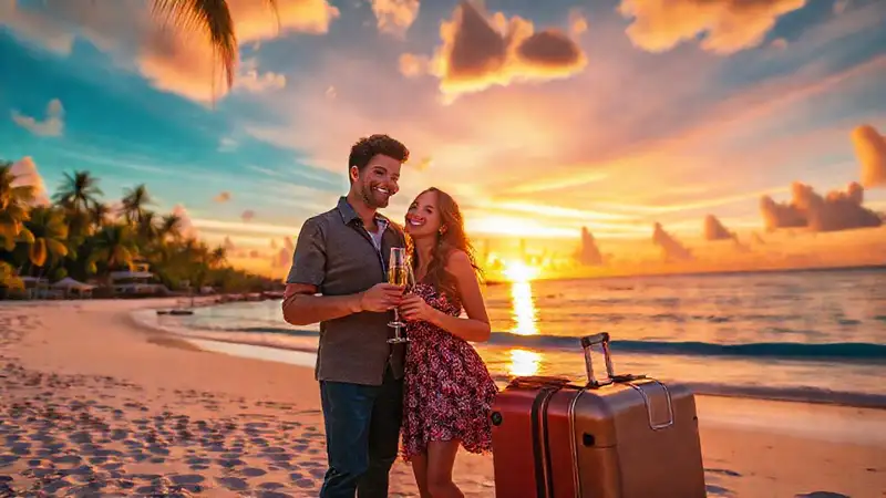 Un romance tropical con champán
