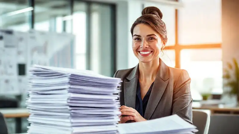 La empresaria muestra éxito financiero y confianza