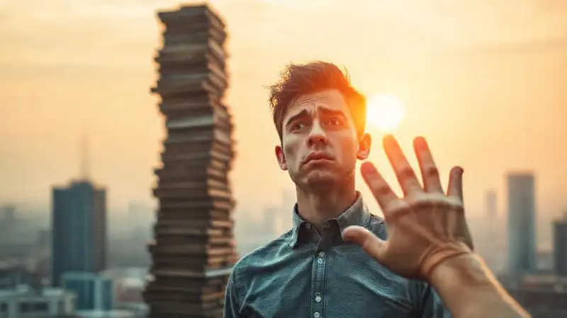 Joven abrumado busca un amanecer esperanzador