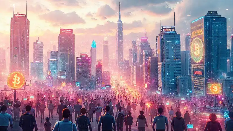 Ciudad futurista digitalmente vibrante e innovadora