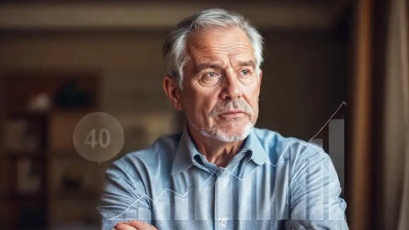 Un hombre maduro planifica su jubilación