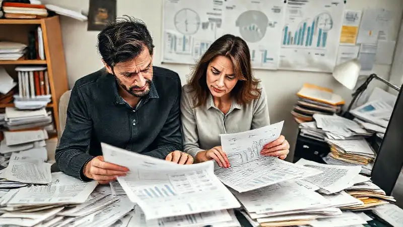 Una pareja asustada enfrenta dificultades financieras