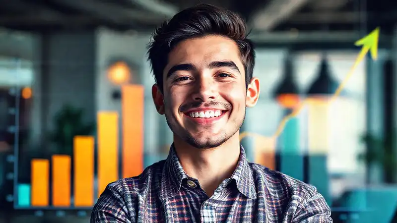 Un joven invierte con confianza futura