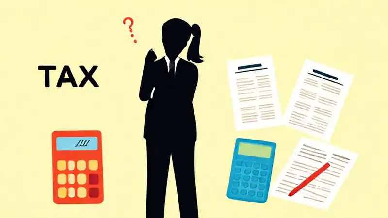 Formularios fiscales ilustran una pareja confundida