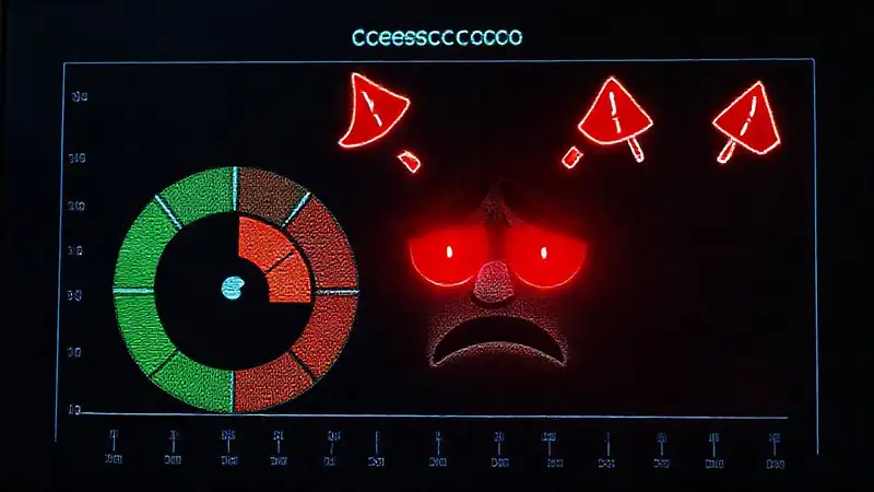 Una gráfica de crédito revela ansiedad financiera