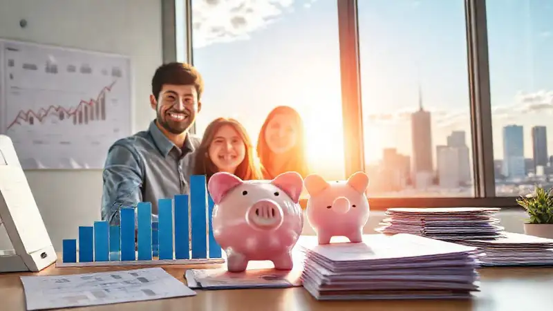 Éxito financiero y futuro próspero brillan