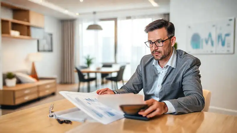 Profesional analiza finanzas en un plano