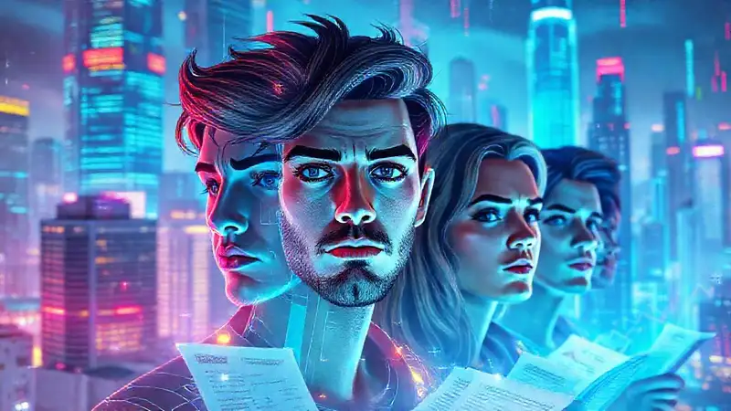 Ciudad futurista, ansiedad financiera digitalizada