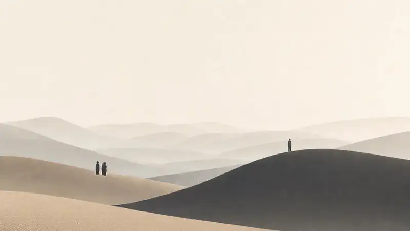 Paisaje sereno y minimalista, con calma