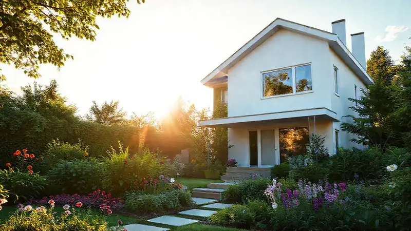 Una casa segura en un jardín vibrante