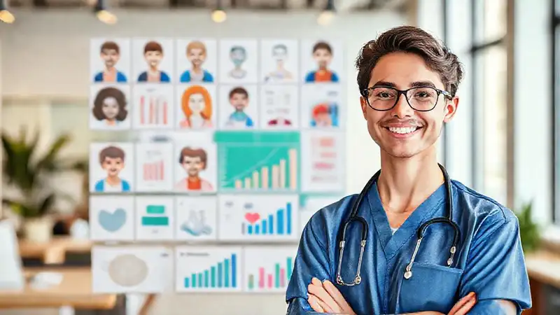 Profesionales jóvenes, salud moderna y clara