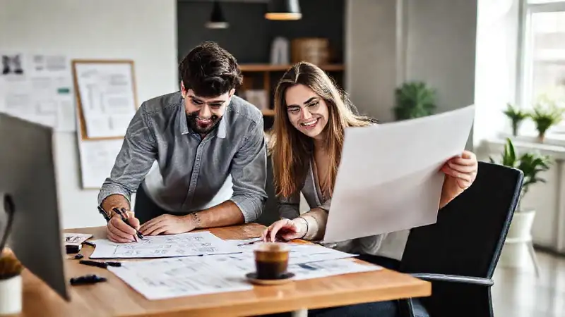 Equipo creativo busca soluciones en oficina