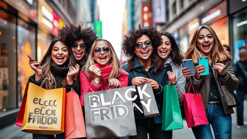 Millennials felices compran en Black Friday