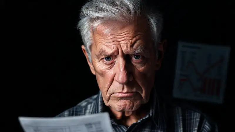 Un anciano lucha con su crédito