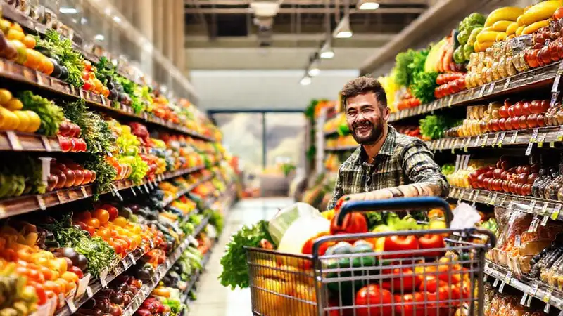 Un comprador elige sano y frugal