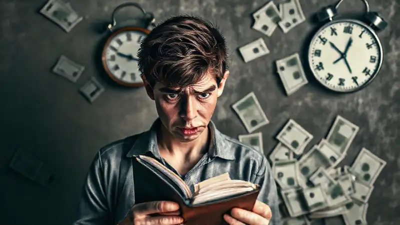 Un joven angustiado enfrenta problemas económicos