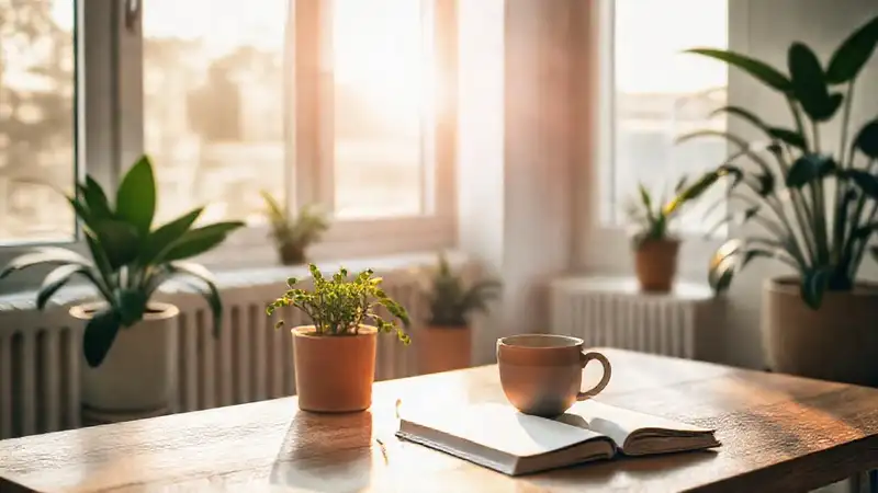 Un interior sereno y cálido, simple