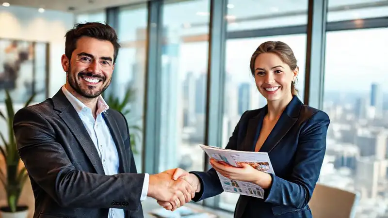 Agente inmobiliario cierra una exitosa transacción