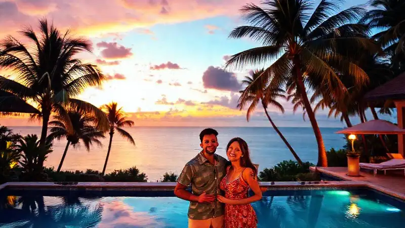 Una villa tropical ofrece un paraíso feliz