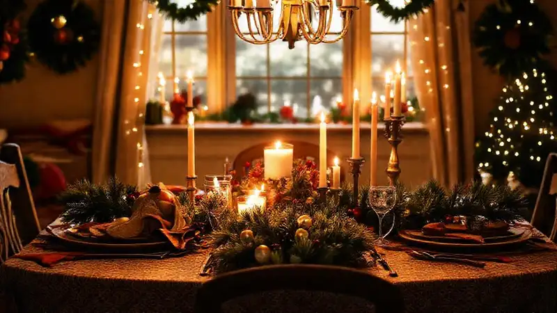 Una mesa festiva y acogedora