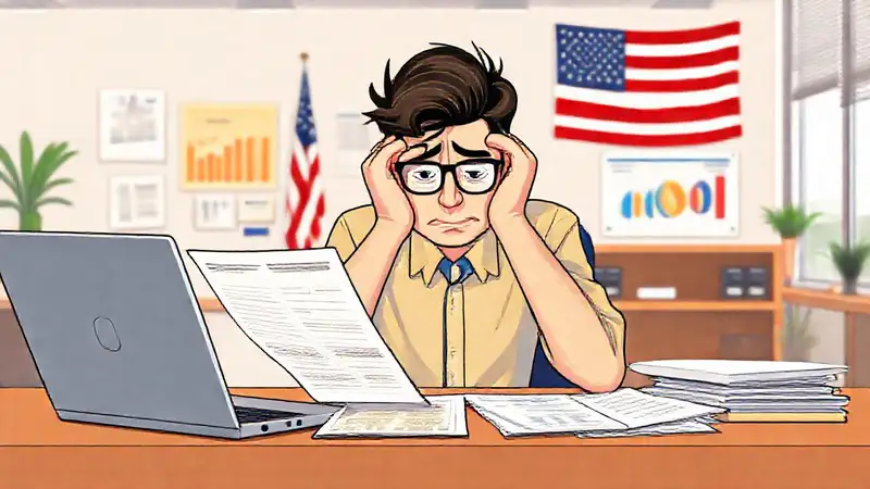 Un joven trabajador se siente estresado en oficina