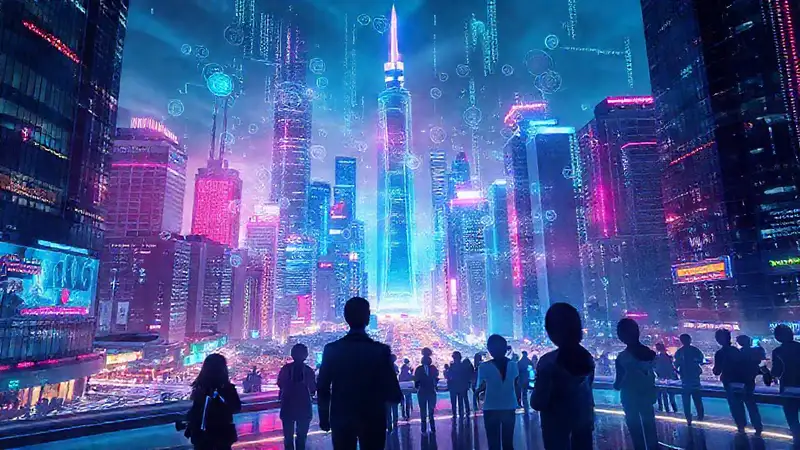Una ciudad futurista irradia optimismo digital
