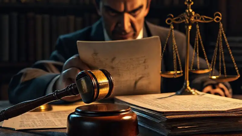 Un abogado testamentario examina documentos antiguos