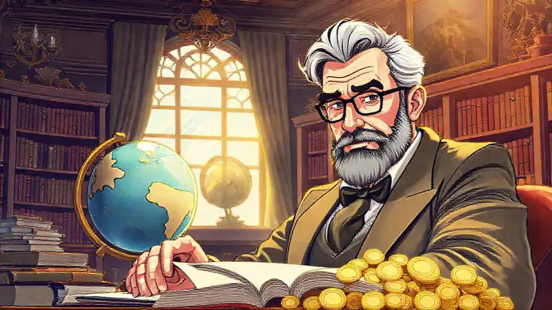 Un hombre rico disfruta su estudio