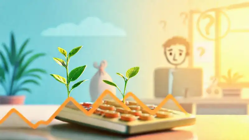 Crecimiento financiero con incertidumbre visual