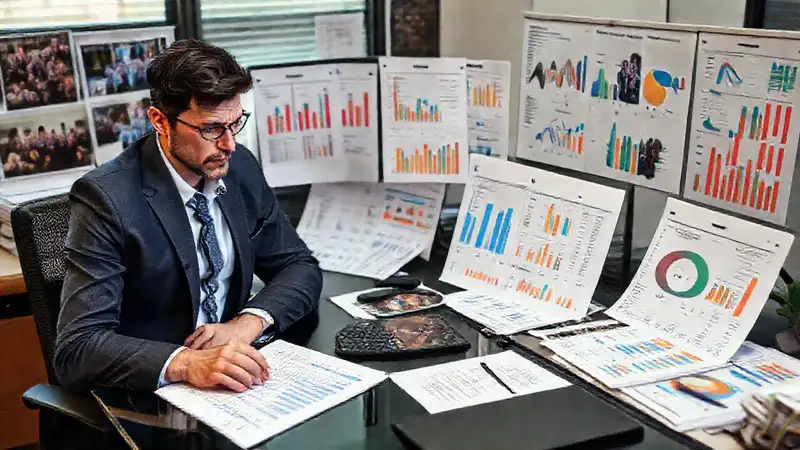 Un ejecutivo trabaja concentrado en su escritorio