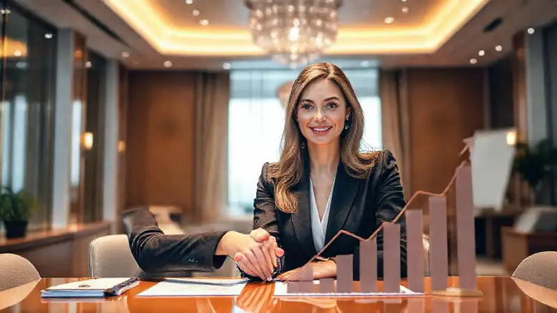 Negociadora exitosa cierra un trato lucrativo