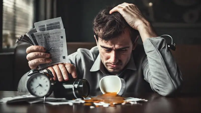 Estrés financiero provoca frustración en un café