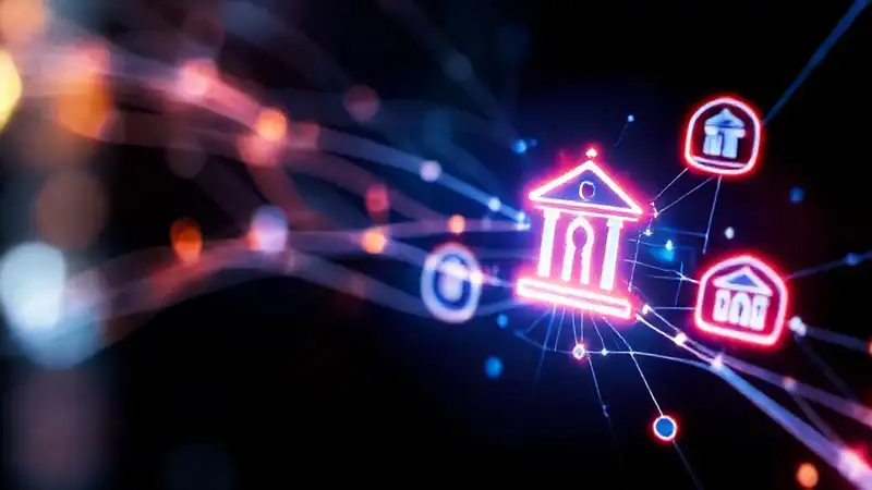 Conexiones digitales futuristas transmiten información visualmente
