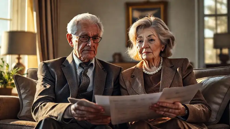 Una pareja rica refleja tranquilidad y riqueza