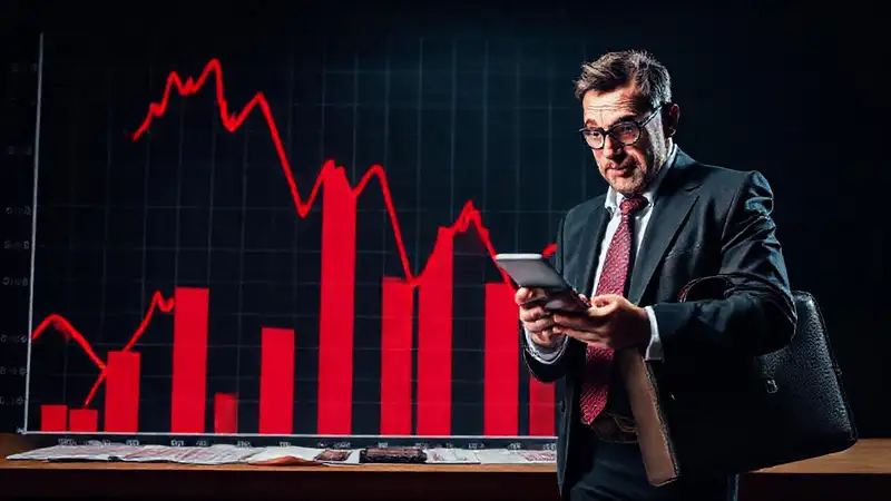 Un empresario analiza un gráfico ascendente