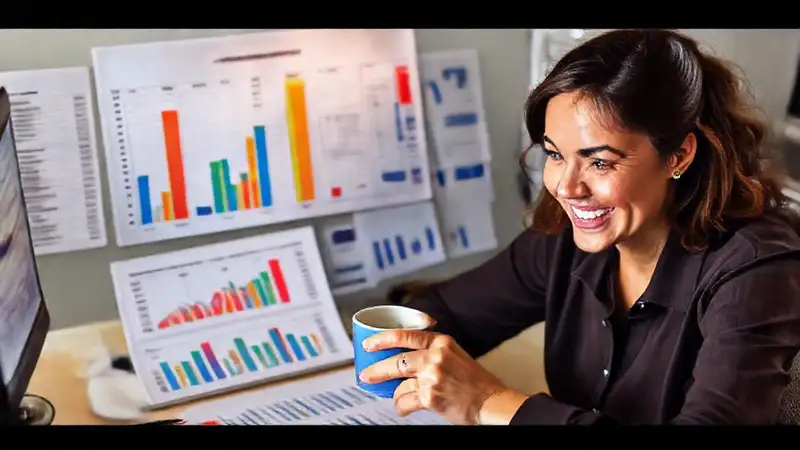 Planificación financiera exitosa y visualmente atractiva