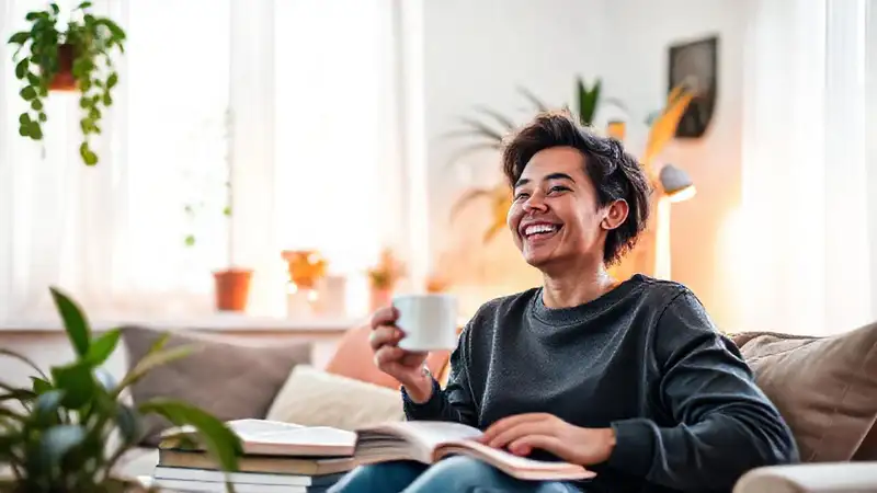 Un salón acogedor irradia calma y alegría