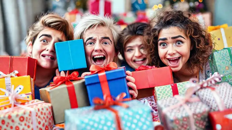 Regalos coloridos generan alegría y confusión