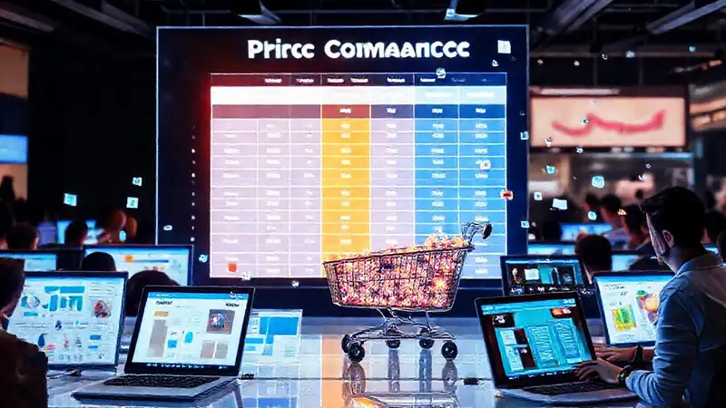 Comparación digital de precios online brillante