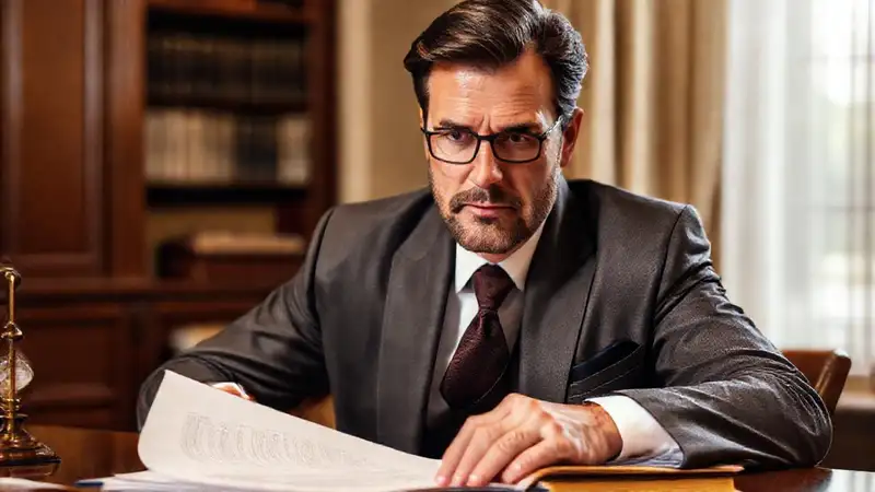 Abogado elegante planifica herencias con profesionalismo